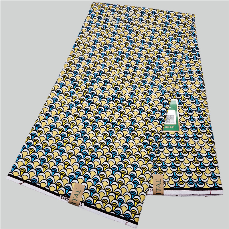 Blue Cotton African Waxed Fabr - огляд і ціна Sewing Batik Fabric